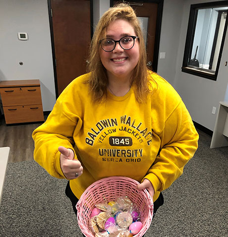 Grace Lingerfelt baked cookies for essential workers to fulfill service hours for her Jacket Philanthropy course.