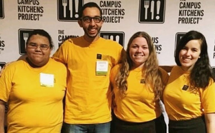 Sarah Myer, far right, with fellow student leaders for The Campus Kitchen at BW