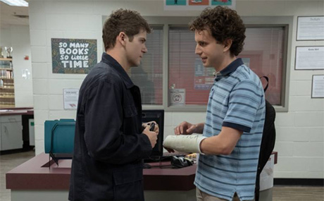 Colton Ryan (left), as Connor Murphy, and Ben Platt (right), playing Evan Hansen, in “Dear Evan Hansen,” the film adaptation of the 2017 Tony Award-winning musical. Photo by Erika Doss/Universal Pictu