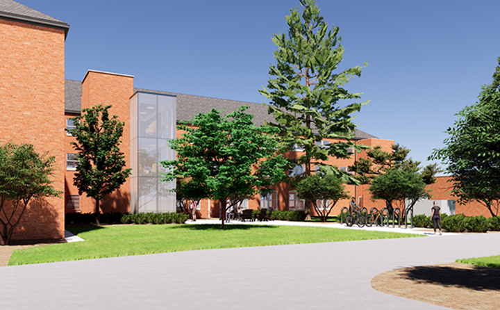 The addition of an elevator and other features will change the exterior of North Hall.