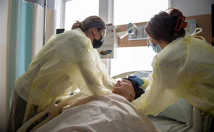 BW nursing student lab