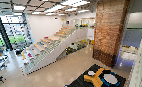 Baldwin Wallace Knowlton Center atrium and forum staircase