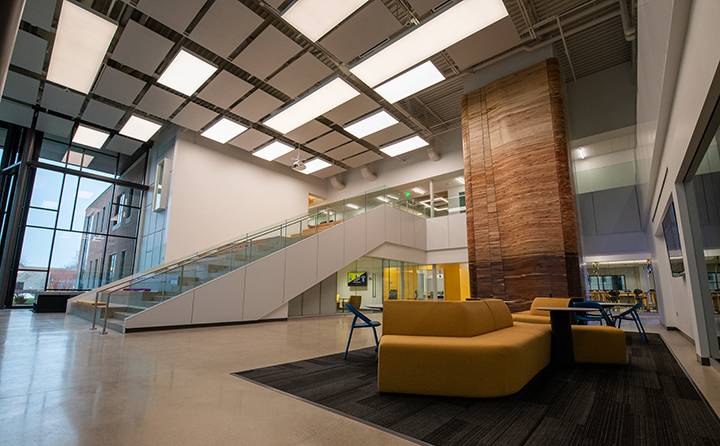 Baldwin Wallace University Knowlton Center atrium and forum staircase