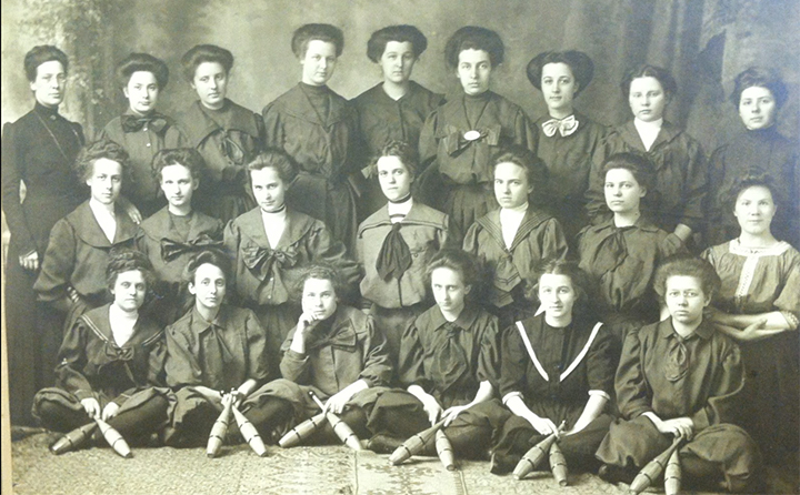 An early BW physical education class for women - Baldwin Wallace Archive