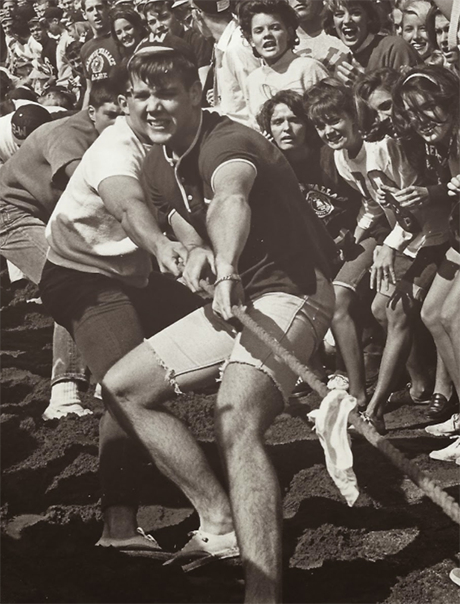 Students face off for a tug contest during Baldwin Wallace University's May Day 1964.