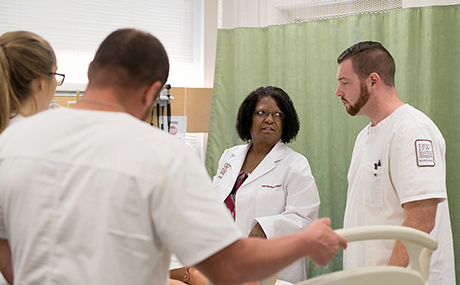 photo of BW nursing director Betty Napoleon with students