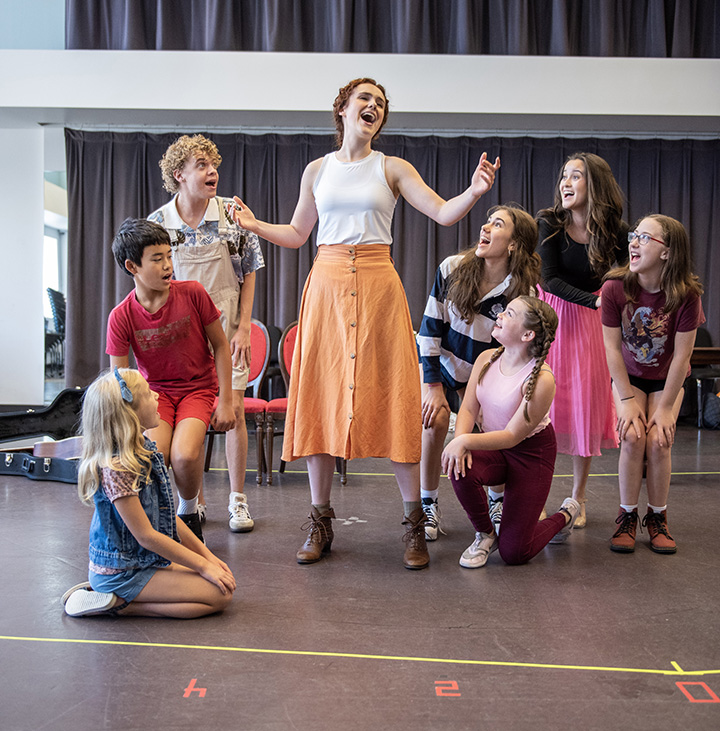 Cast members rehearse for performances of The Sound of Music at the Blossom Music Festival.