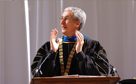 Collier claps at BW commencement