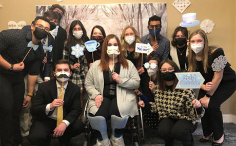 Members of the BW Rotaract Club, with help from Alpha Sigma Phi fraternity, hosted the Snow Ball at Generations Senior Living Berea. (Photo by Linda G. Kramer)