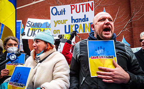 Protesting Putin aggression in Ukraine