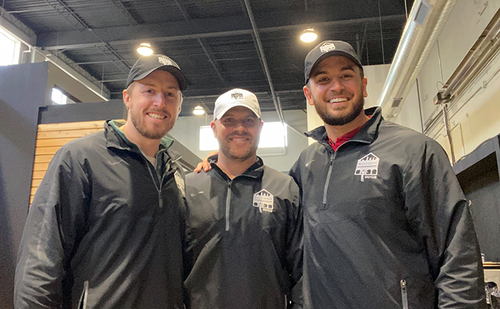 West Bank Golf Club partners and BW alumni, left to right, are Jim Basar '12, Jayson Graham '12 and Gabe Adams '14.