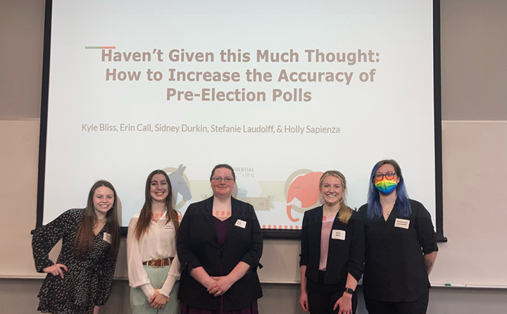 BW FSC courses allow faculty members to work with a small group of students to conduct an original research. Student researchers on this project included, left to right, Sidney Durkin ‘23, Holly Sapie