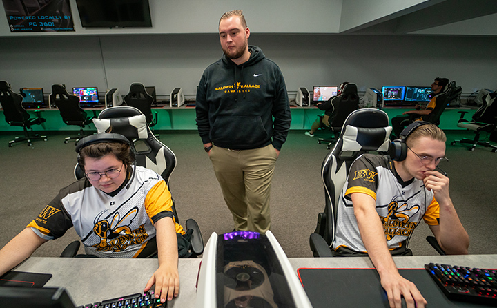 Jake Grasso (center) is BW’s director of esports