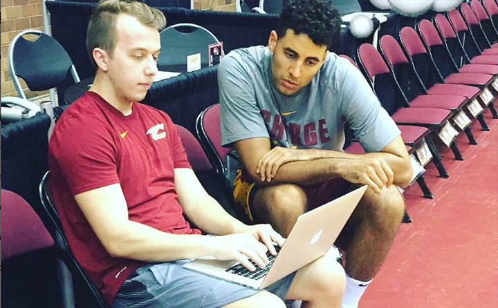 Austin Peterson (left) during his time with the Canton Charge