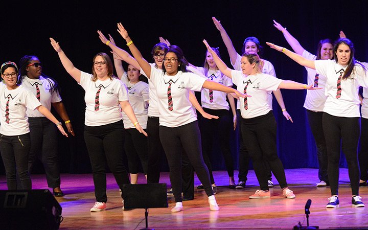 Students performing as a part of Greek Sing