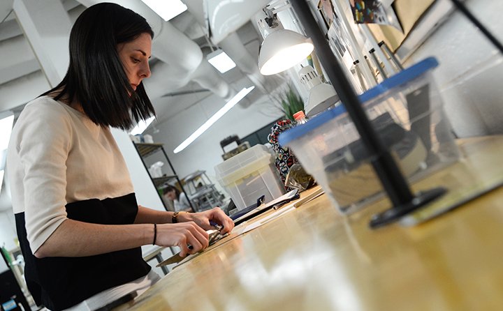 Student making jewelry