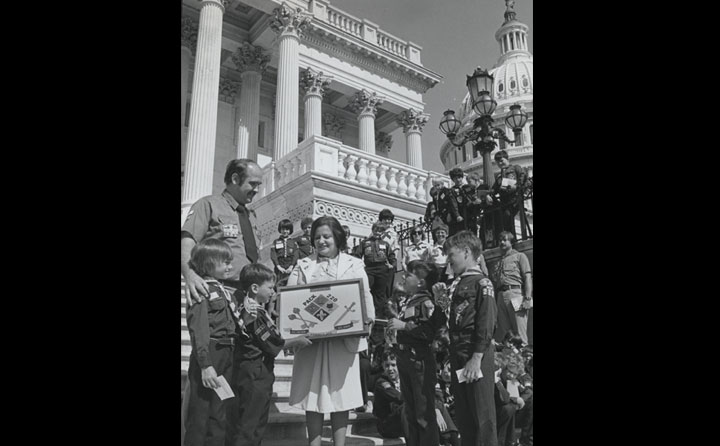 Representative Oakar with the Boy Scouts