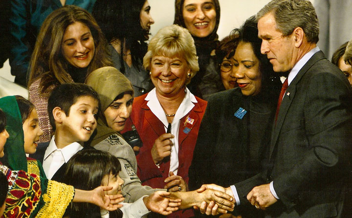 Representative Pryce with President George W. Bush