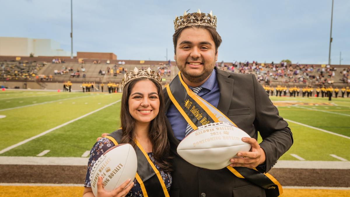 Photo of homecoming royalty crowned during the event