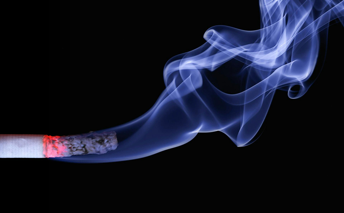 burning cigarette
