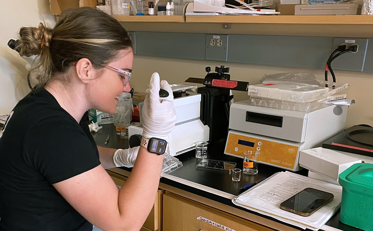 Ella James in lab