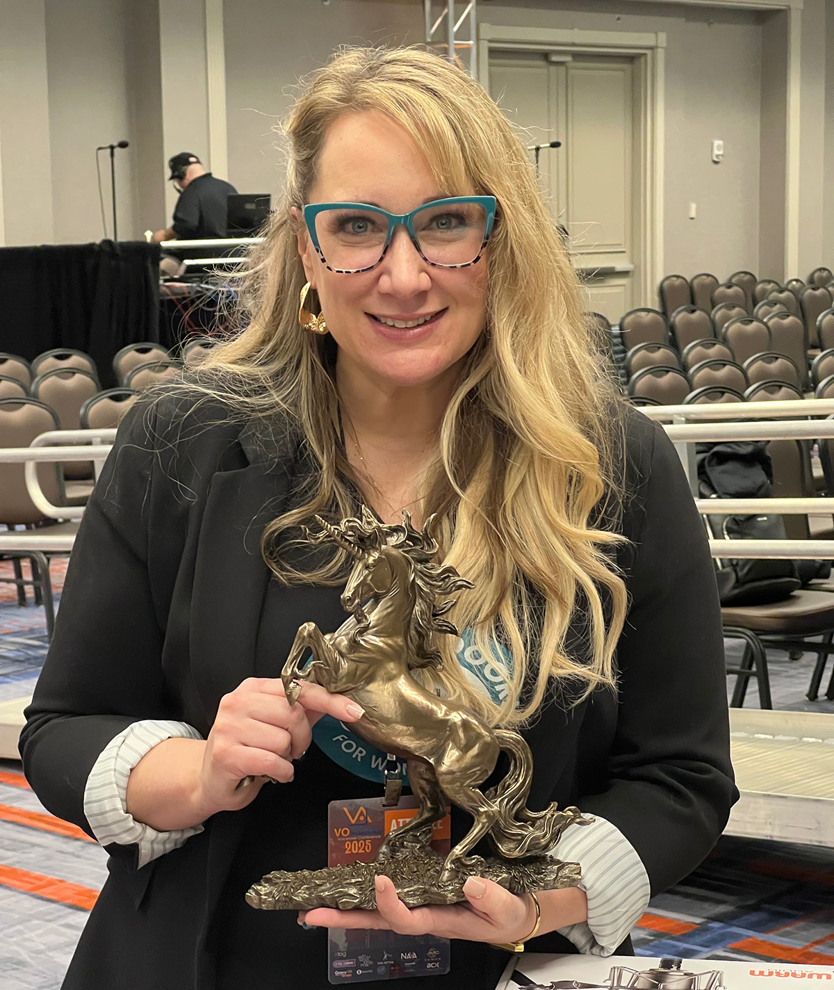 Harst with her Unicorn Award