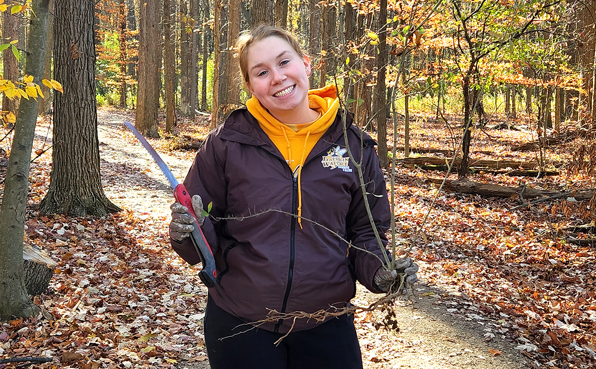 Ingalls in the woods for field experience
