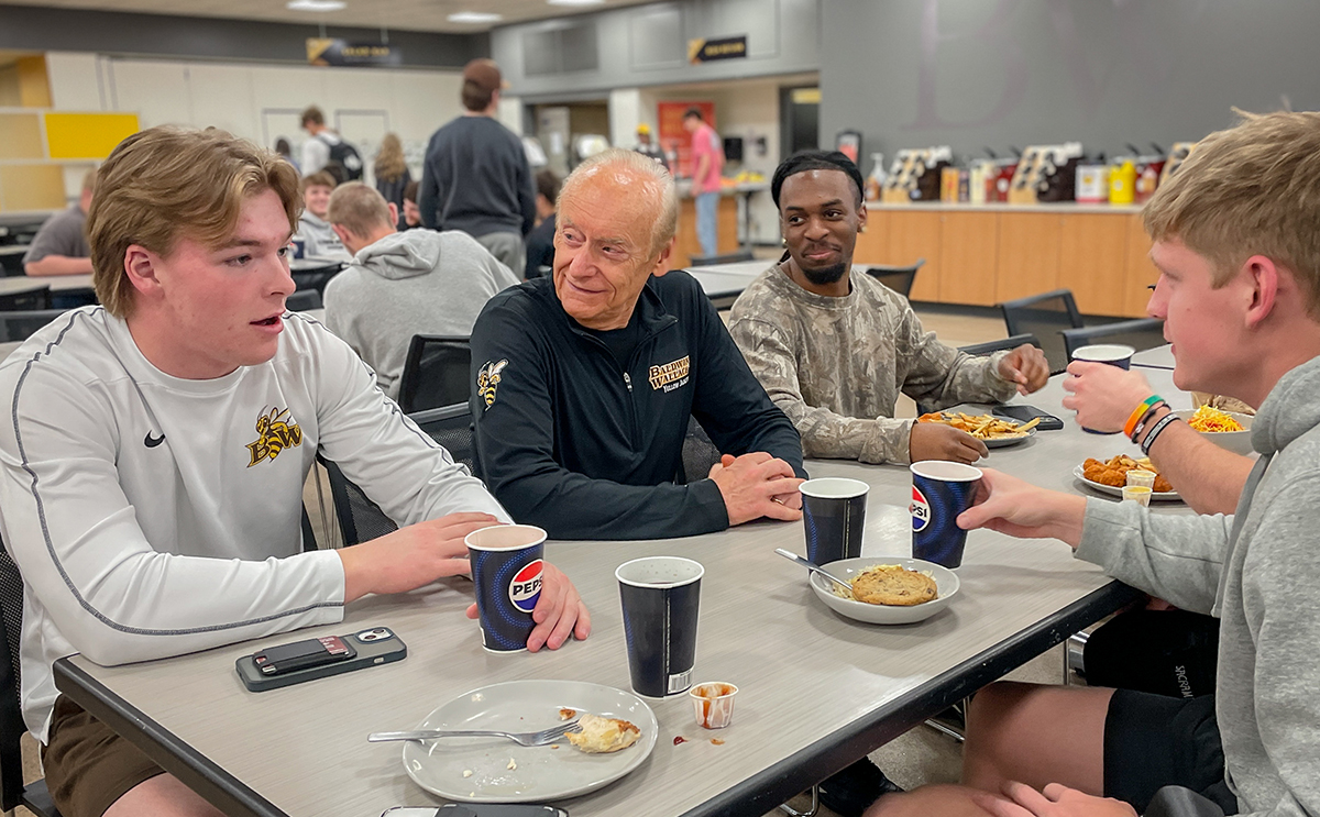 BW President Lee Fisher with students
