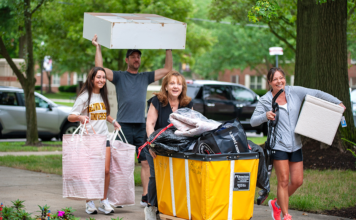 Family on move-in day