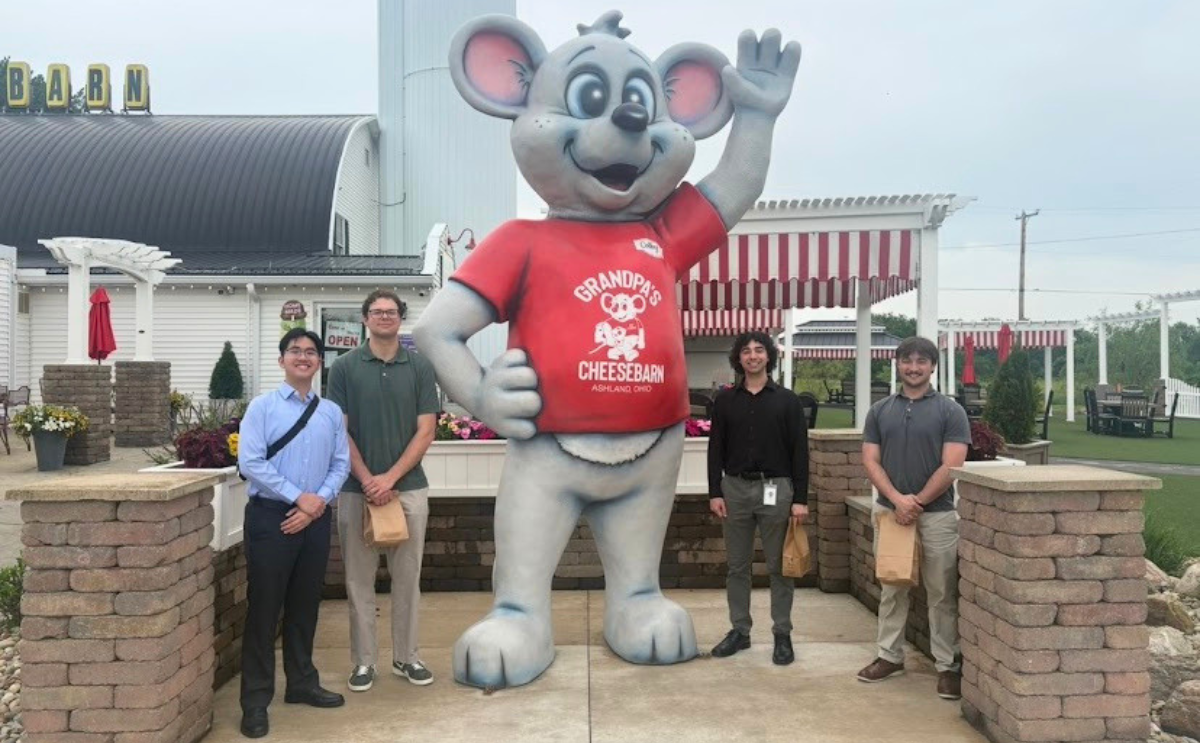 BW students outside of the Cheese Barn
