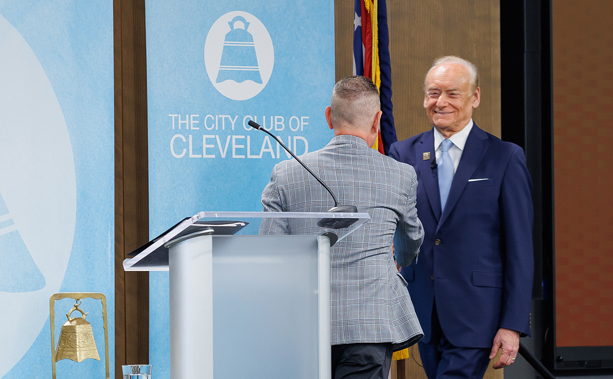 Lee Fisher speaks at the City Club of Cleveland