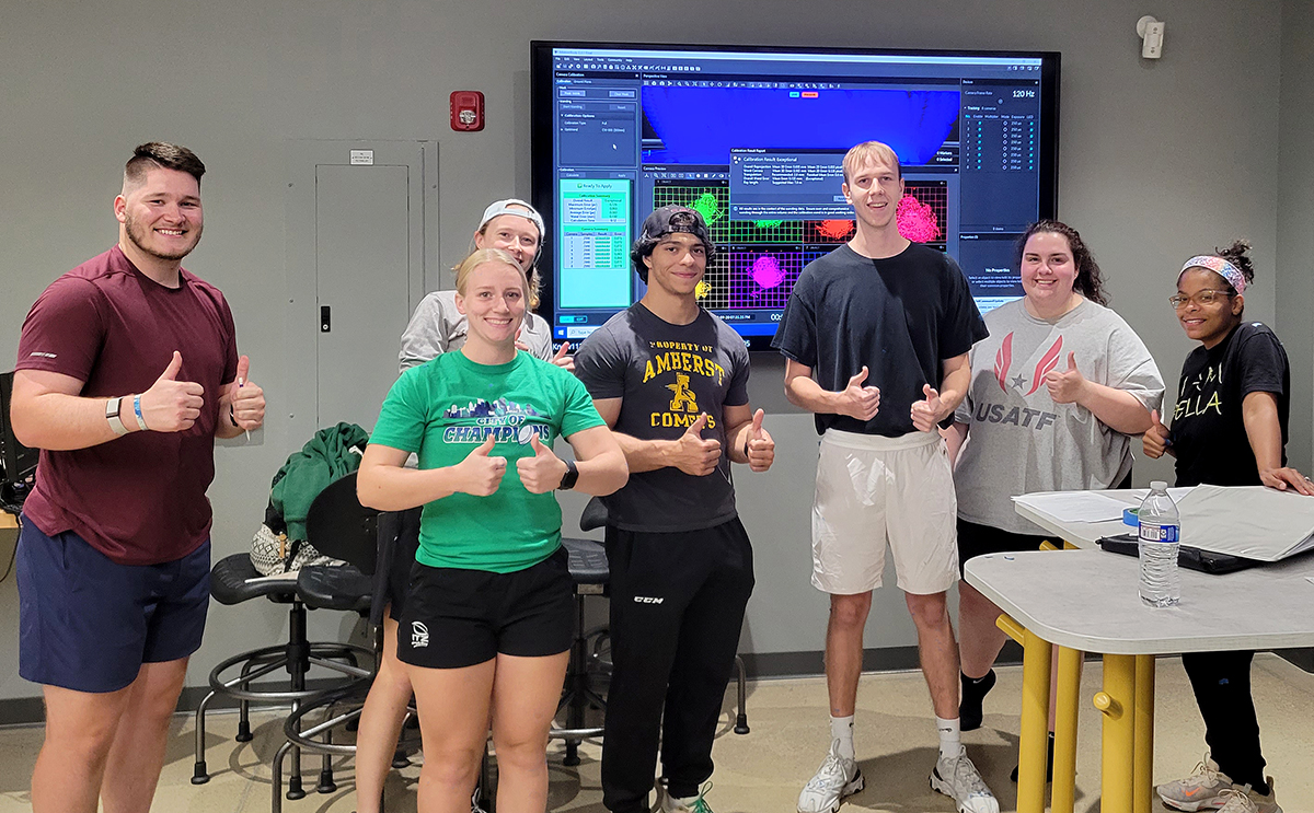 Master's of exercise physiology students in the Movement & Performance Advancement Laboratory
