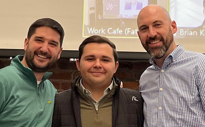 Andrew Blankerburg (center) named 2023New Fathomer of the Year