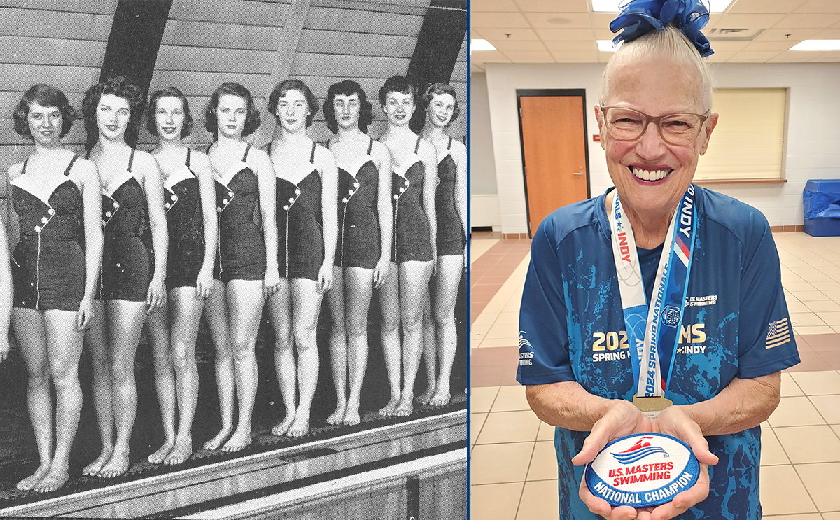 Arlene Polen pictured at BW and now
