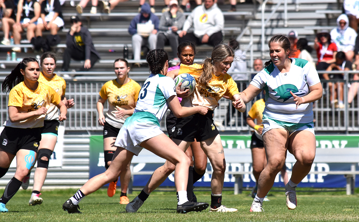 BW women's rugby team in action