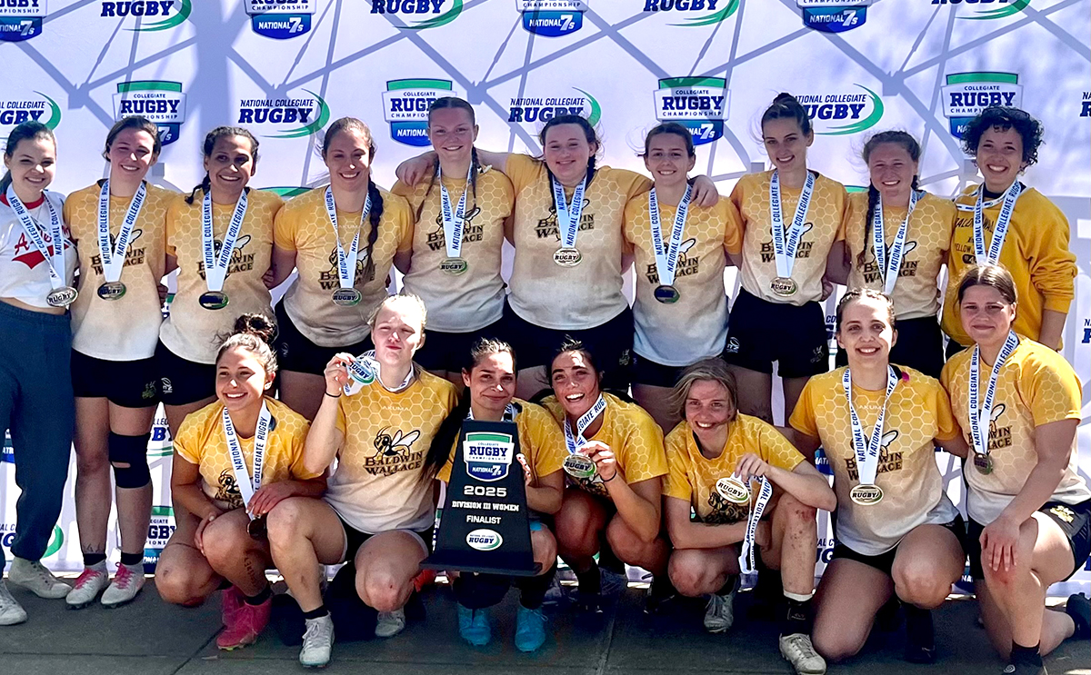 BW Women's Rugby team with NCR silver medals