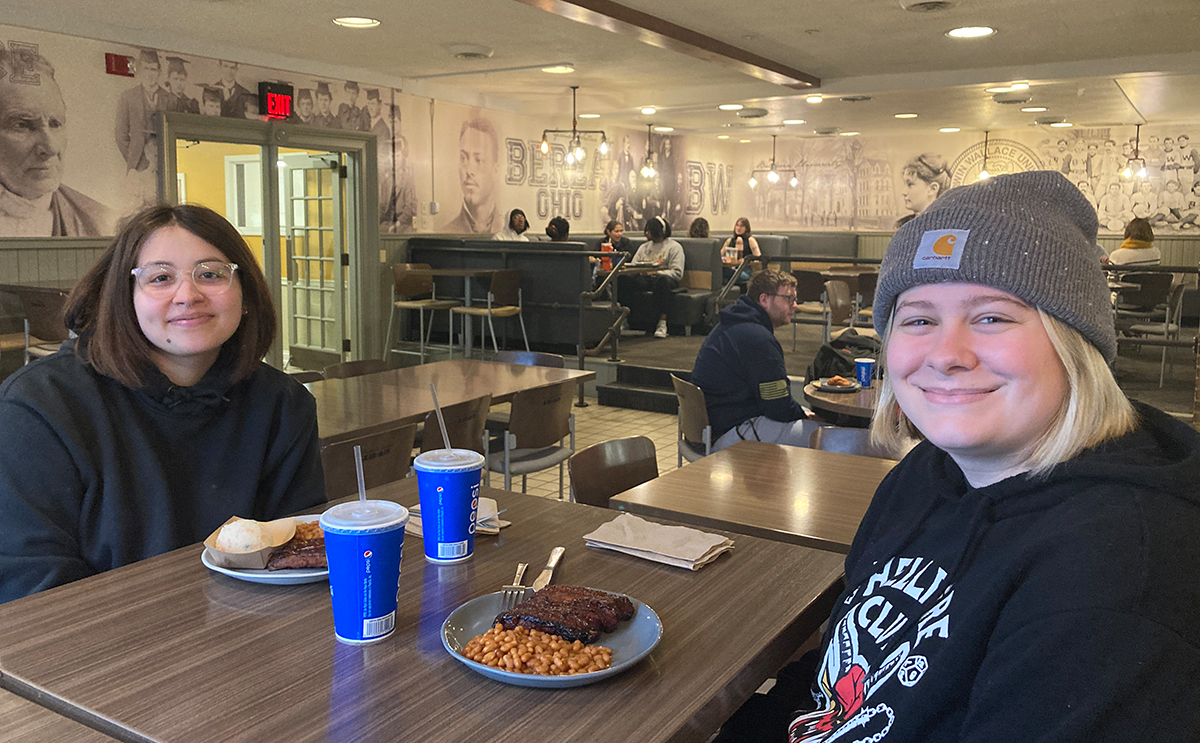 Students dine in the Strosacker Union dining hall