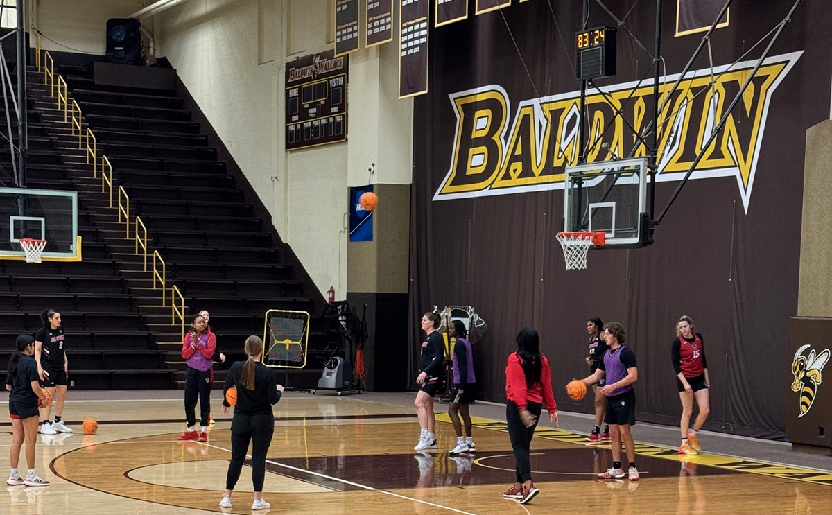 N.C. State's team works out at BW's Ursprung Gymnasium.