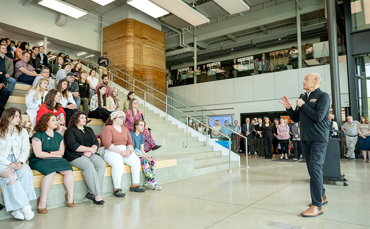 President-designate Lee Fisher speaks at the opening of Ovation 2025