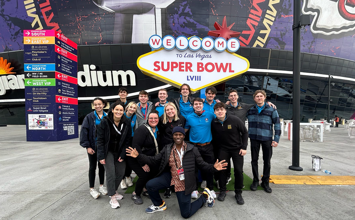 BW sport management major Kamaria Montgomery '24 at Super Bowl LVIII