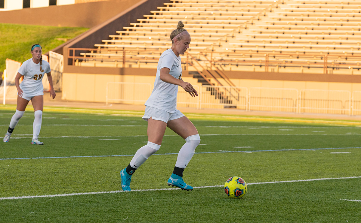 Wolfinger playing soccer